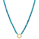 FAMARINE Colorful Stone Choker Necklace for Women Trendy Dainty Beaded Necklace Beach Waterproof Jewelry Natural Stone Gifts