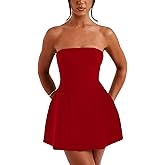 LuFeng Women's Sexy Strapless Backless Tube Top Bodycon Dress Sleeveless Cute A Line Mini Dresses