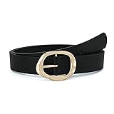Earnda Black Leather Belts for Women Casual Fashion