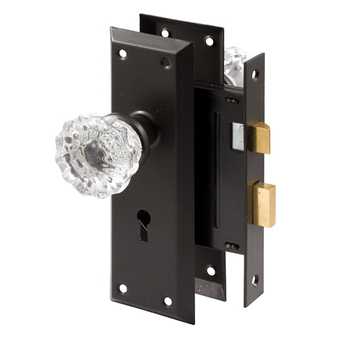 Prime Line E 2497 Mortise Keyed Lock Set With Glass Knob Perfect For 