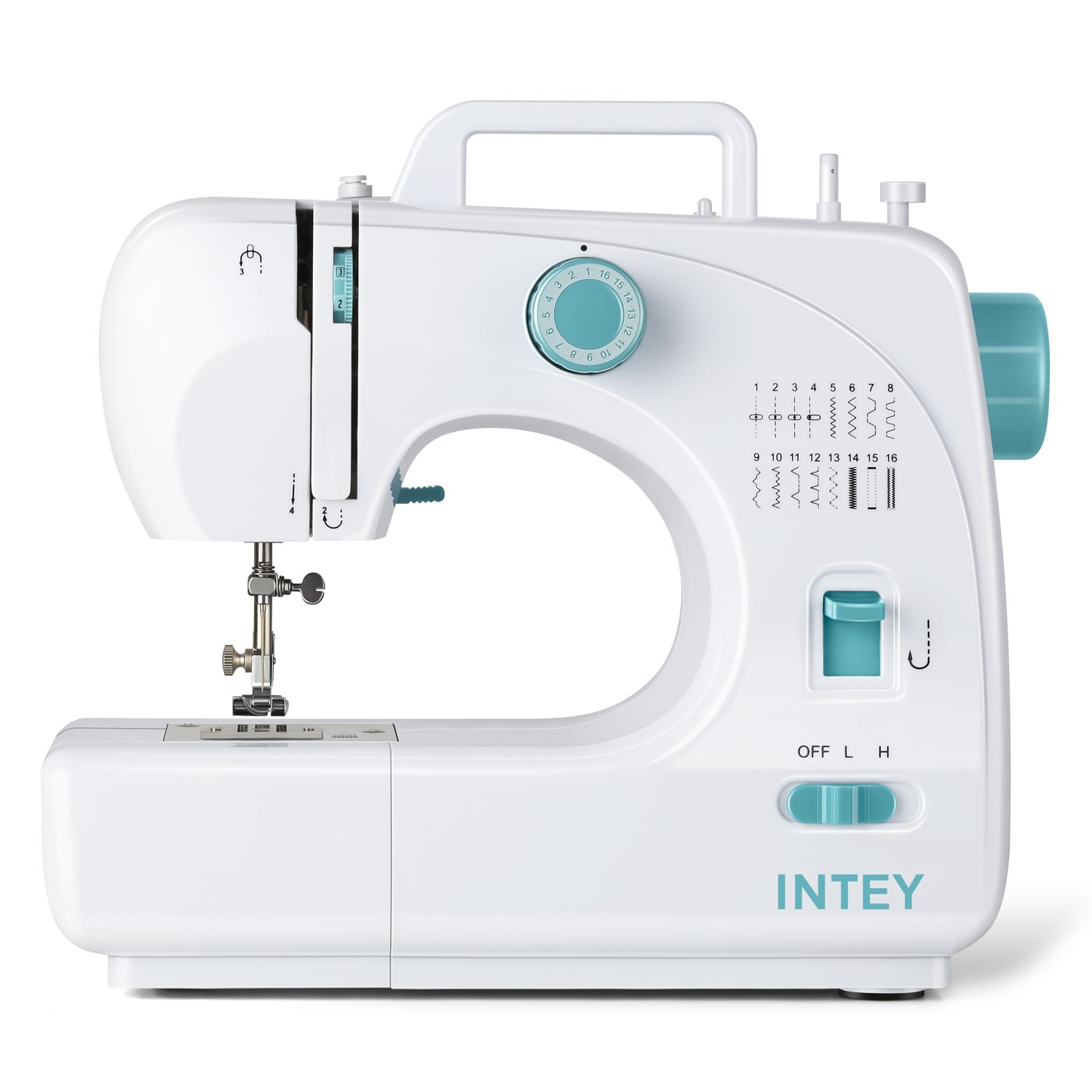 INTEY Electric Sewing Machine 16 Stitches Double Thread Household  Multifunction, 2 Speed Adjustment with Foot Pedal: Amazon.co.uk: Kitchen &  Home