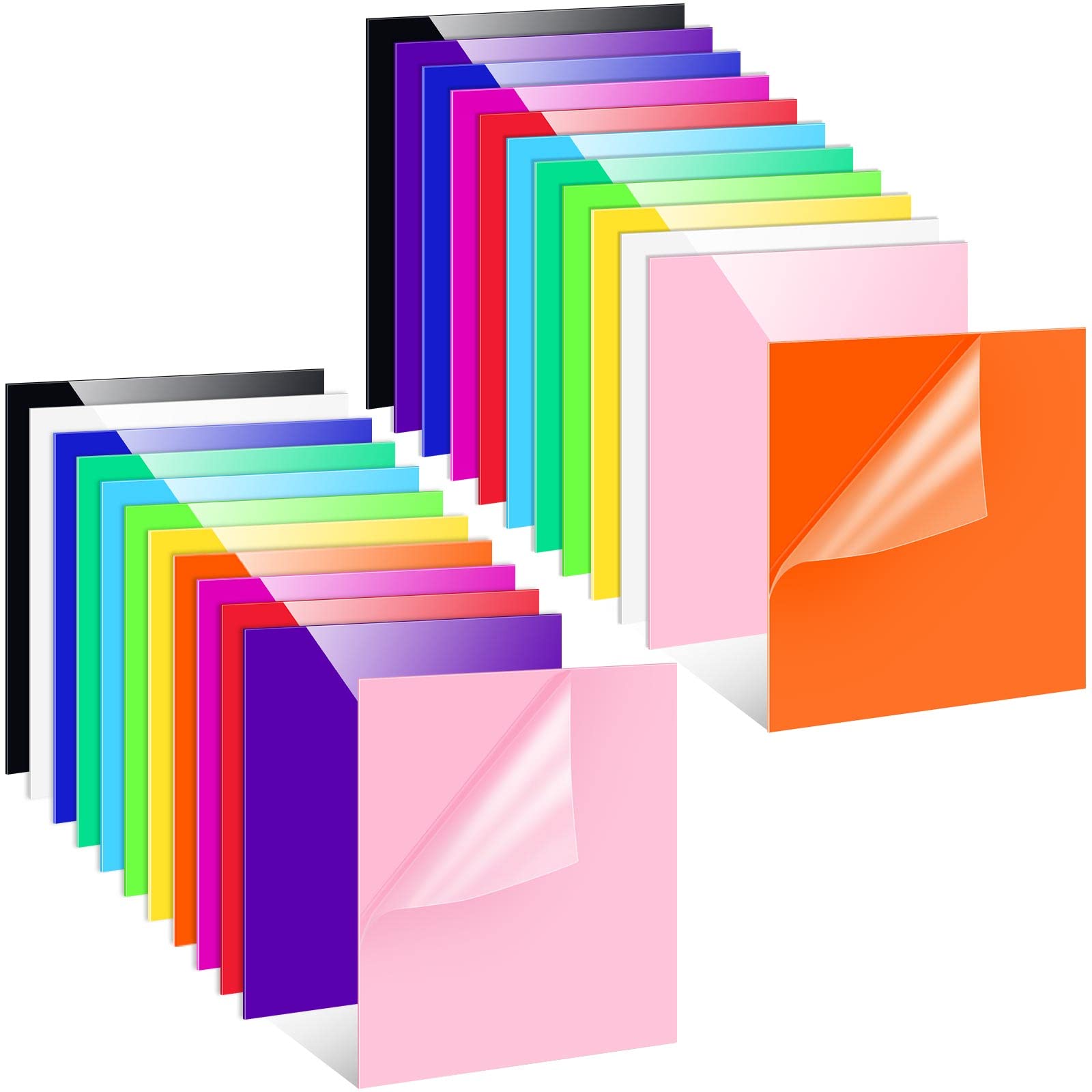 Photo 1 of Maitys 24 Pcs Acrylic Sheets for Laser Cutting Colored Acrylic Sheets 8 x 8 Inch 0.08 Inch Thick Opaque Acrylic Sheets Acrylic Panel Acrylic Boards for Laser Engraving Cutting Sawing Crafts