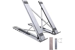 8 in 1 USB C Portable Travel Laptop Stand- USB-C Docking Station Laptop Stand with 4k HDMI, Ports Computer Holder Dock, 100w 