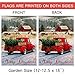 Dyrenson Home Decorative Merry Christmas Garden Flag, Xmas Quote House Yard Flag with Red Truck, Burlap Rustic Winter Garden Yard Decorations, Vintage Seasonal Outdoor Flag 12 x 18 for Holiday