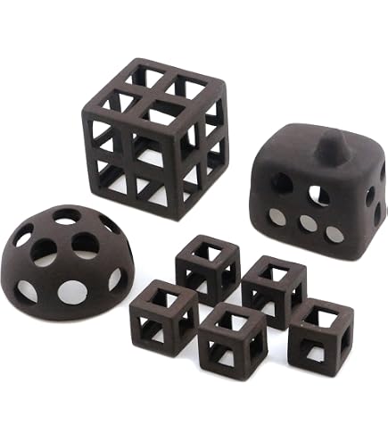 MY MIRONEY 4Pcs Ceramic Shelters Aquarium Ceramic Rock Cave Shelter Shrimp Betta Lizards Hideaway Breeding Cave Cubic Hideout