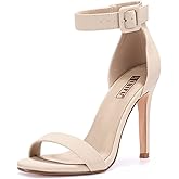 IDIFU Women's High Heels for Women Dressy Stiletto Heels Open Toe Heels Ankle Strap Heeled Sandals for Women on Wedding Party Homecoming