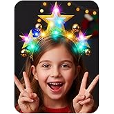 Catery Happy New Years Headband Light Up Gold Star Headband for Women