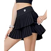 Mudere Womens Pleated Tennis Skirt with Shorts Athletic Skort with Pockets High Waisted Golf Skorts for Workout Pickleball