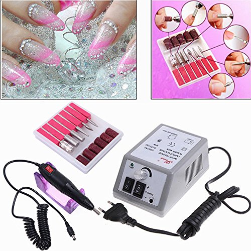 Pinkiou Professional Manicure Pedicure Electric Drill File Nail Art Pen Machine Kit Set