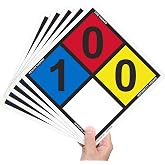 SmartSign NFPA 704 - Ratings (1,0,0) Label | 13.8" Tall (Tip-to-Tip) Diamond Laminated Vinyl, Pack of 5