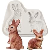 QDMOLDS Rabbit Silicone Fondant Mold Easter Bunny Chocolate Candy Mold | Cake Decoration Cupcake Topper Sugar Craft Polymer Clay Gum Paste