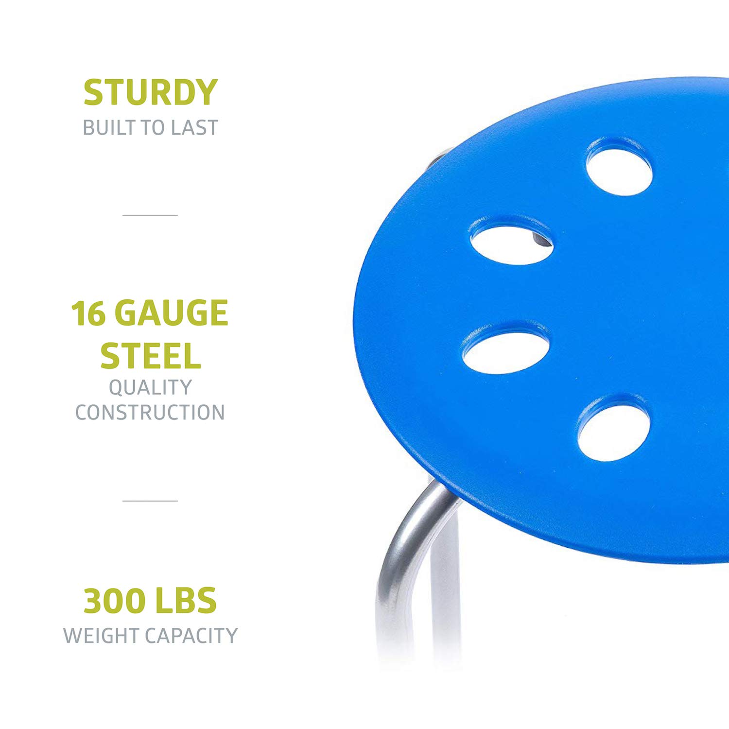 Pearington - PEAR-BW01 Plastic Classroom Furniture Stools for Kids; Multipurpose Stool Chairs; Flexible Seating; Stacking Stools, Stainless Steel Legs, - Set of 5, Multi-Color: Industrial & Scientific