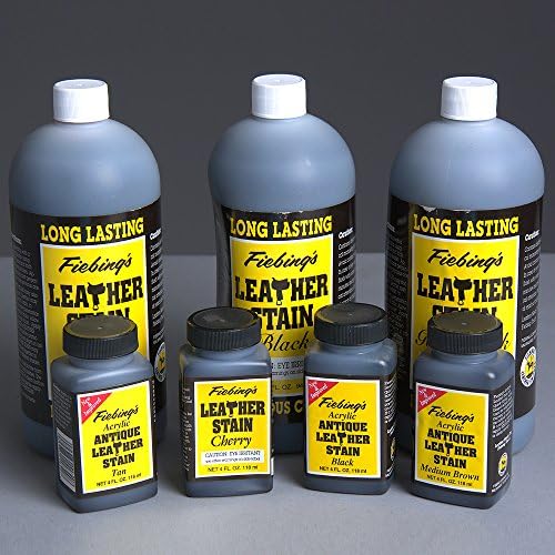 FIEBINGS ANTIQUE FINISH LEATHER STAIN 4 OZ / 32 OZ - BLACK TAN BROWN MAHOGANY