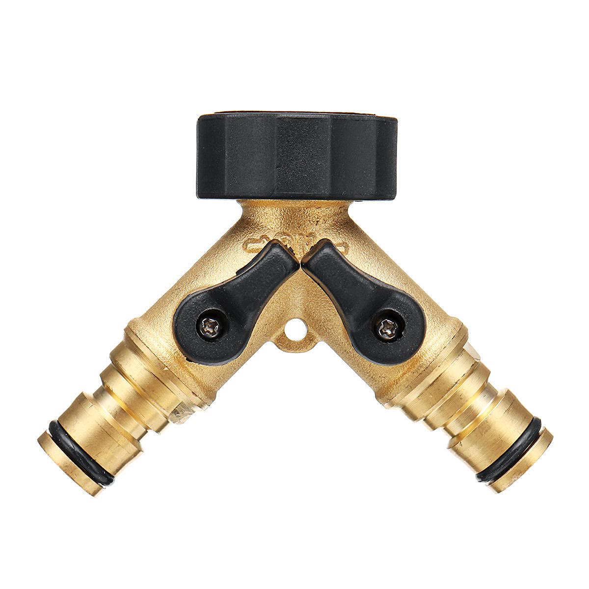 Camelliass 2 Way Brass Tap, Garden Hose Splitter, 3/4" Tap Y Splitter Brass Hose Connector For Home Kitchen Garden Outdoor