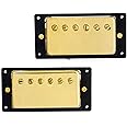 Metallor Humbucker Double Coil Pickups Neck and Bridge Pickup Compatible with LP Style Electric Guitar Parts Replacement Gold.