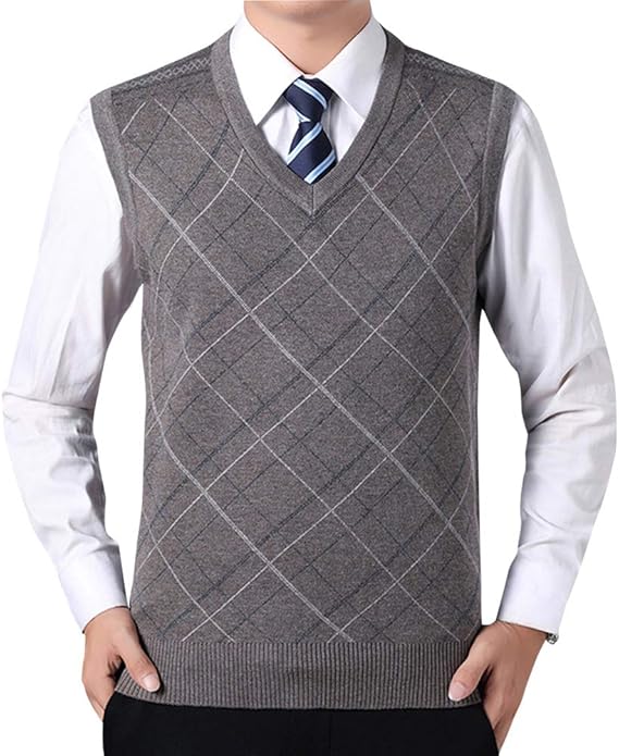 Amazon Ceen ニットベスト メンズ アーガイル柄 Vネック ビジネス ハイゲージ ベスト 通販