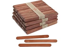 CraftySticks- 200 Pack 4.5 Inch Brown Popsicle Sticks, Wood Craft Sticks for Crafts, Learning and STEM Basics