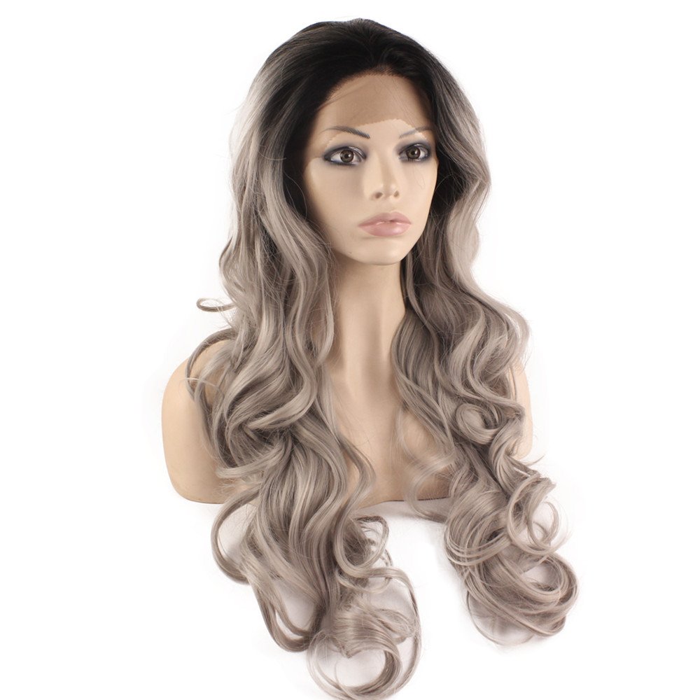 Mxangel Long Wavy Celebrity Half Hand Tied Synthetic Lace Front