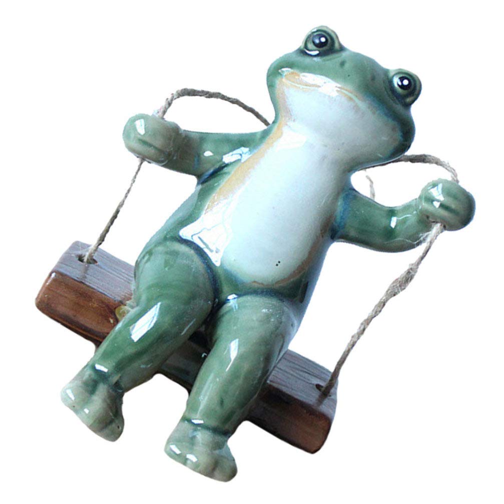 Buy UPKOCH Swinging Frogs Figurines Statue Ceramic 3D Craft Frog Funny