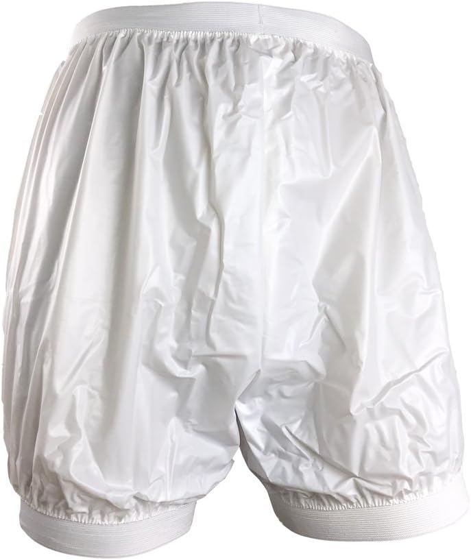 Haian Unisex Adult Incontinence Pull-on Plastic Comfort Pants (White, X-Large), 42