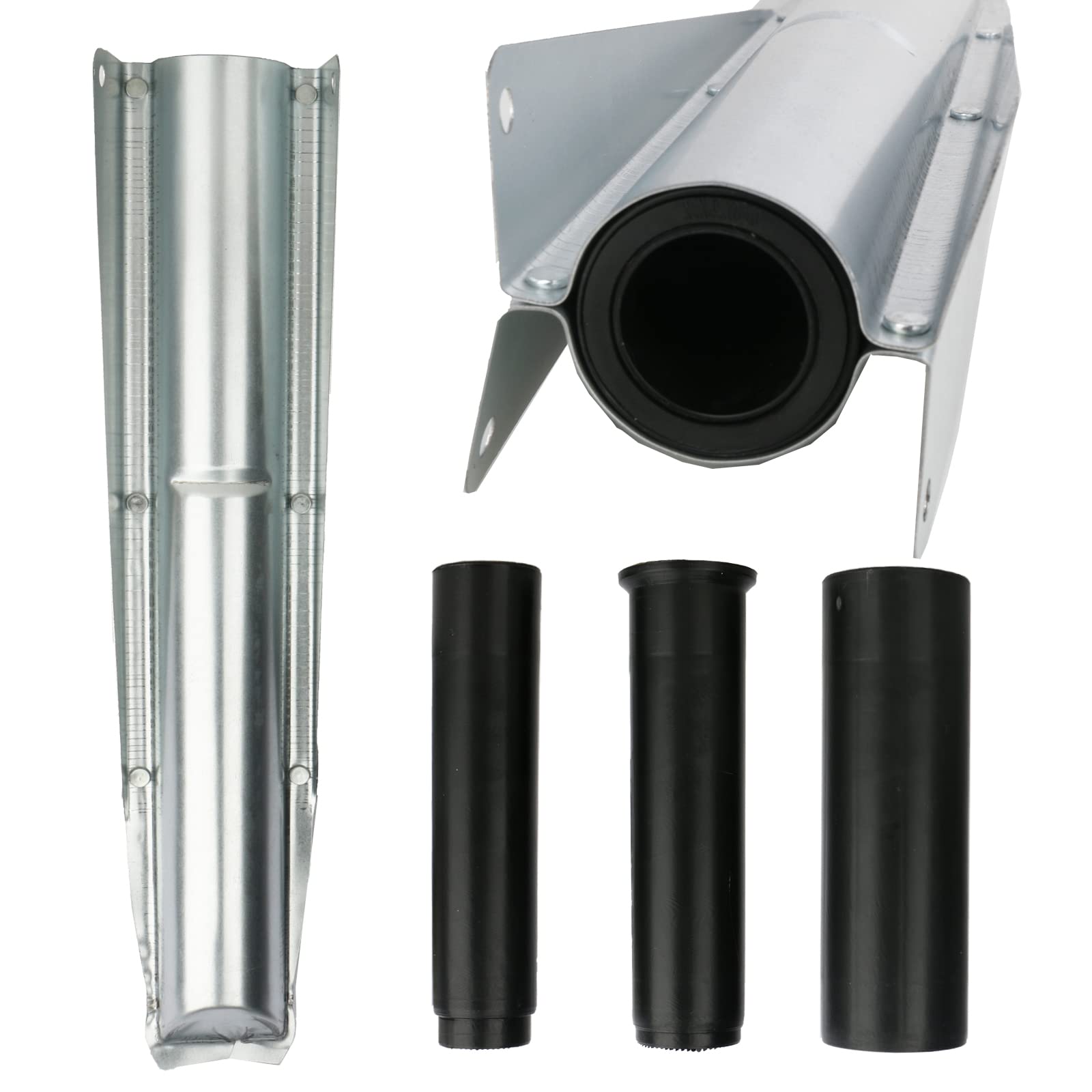 Jumua Rotary Washing Line Metal Ground Spike, Parasol Heavy Duty Screw with Plastic Adapter Fits 32mm 35mm 40mm 50mm Diameters for Flags, Activity Poles, Bird Feeders and Rotary Airers