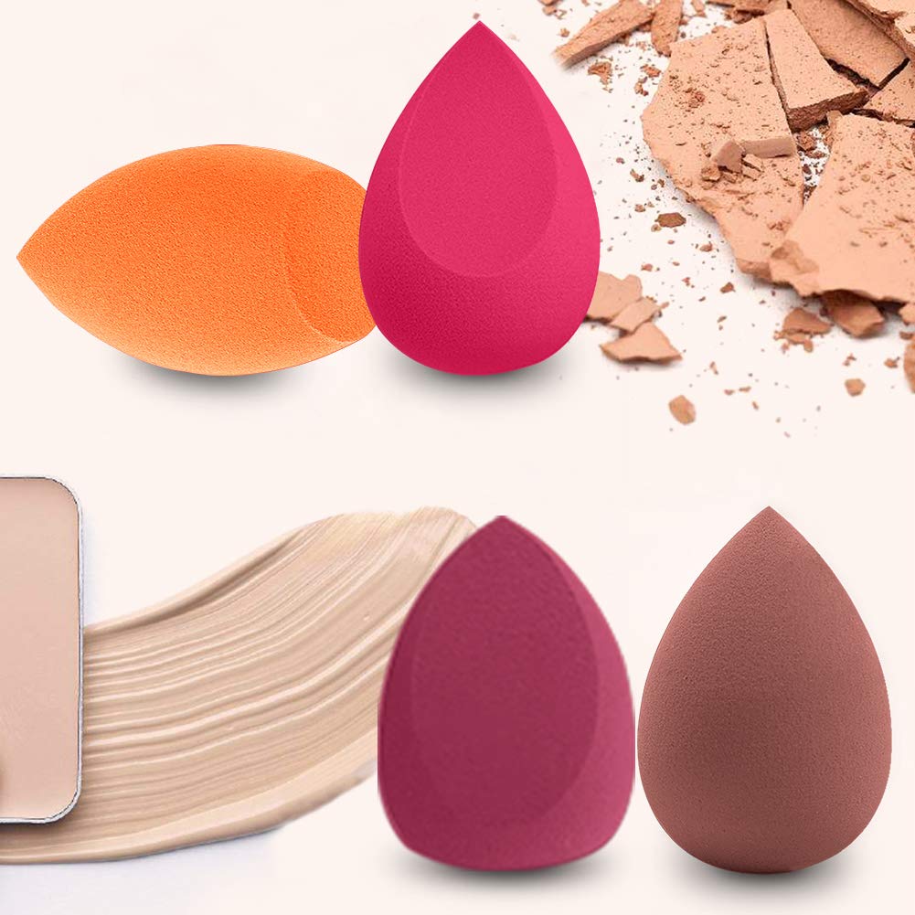 BAIMEI 4Pcs Makeup Sponge Blender Set, Multi-shape Blending Sponges for Dry & Wet Use, Multi-color Foundation, Blush Beauty Sponges : Beauty
