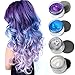 Temporary Hair Color Wax Wash Out Hair Color Hair Colorants 4 Colors - White Sliver Blue Purple Fun and Effective Modeling Fashion DIY Hair