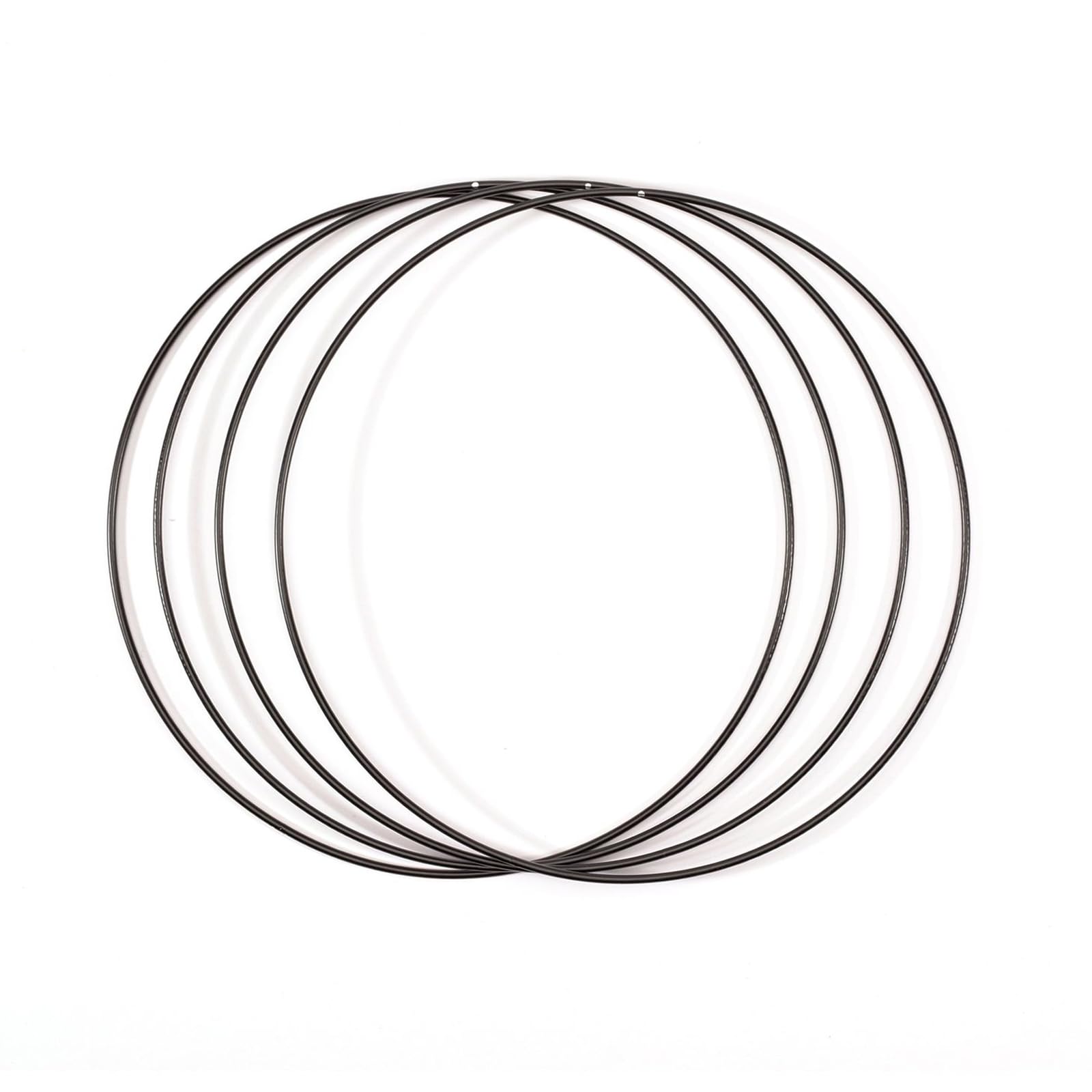 Vaessen Creative Metal Set for Crafts, 4 Pieces, Black, 30 cm or 11.8 in Diameter, 3 mm Thick, Dream Catcher Hoop, Wreath Ring for Macrame Wall Hanging, Crochet, Boho Décor or Wedding Decorations