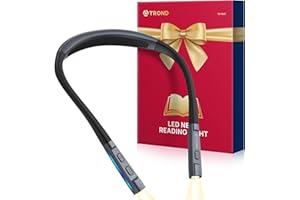 TROND LED Neck Reading Light, 3 Color 3 Brightness Book Light for Reading in Bed, 1000mAh Rechargeable Lamp, Flexible Arm with Outdoor Warning Lamp, Eye-Caring for Crochet, Travel, Book Lovers Gifts