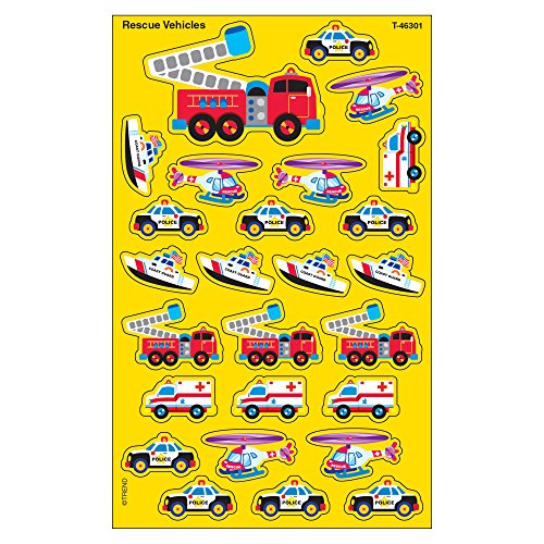 Trend Enterprises Rescue Vehicles Super Shapes Stickers (200 Piece), Large