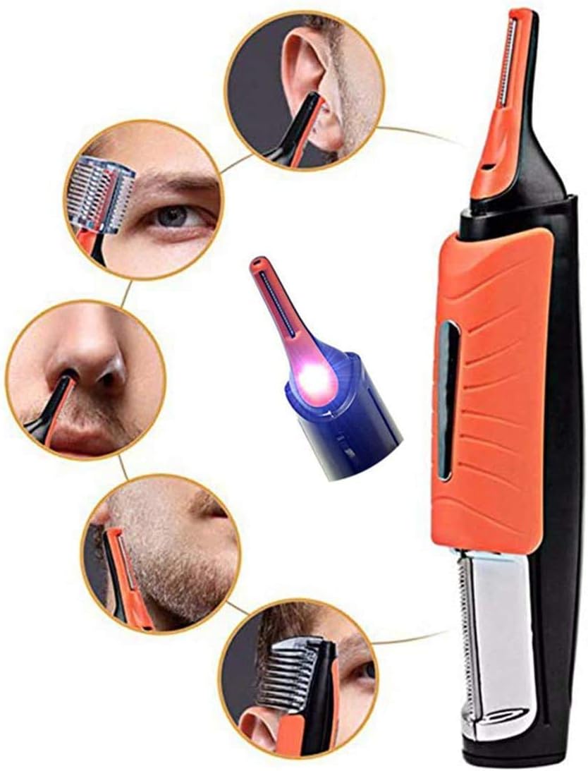 Domom 2 in 1 Hair Trimmer,Multifunctional Shaving Hair Removal Tool with LED Light for Women Men Hair Face Leg Arm