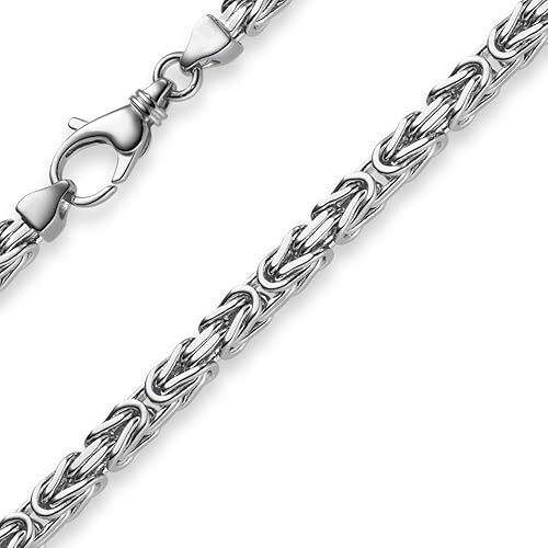 Chaine Byzantine 4 Mm En Or Blanc 750 Massif 50 Cm Pour Homme Amazon Fr Bijoux