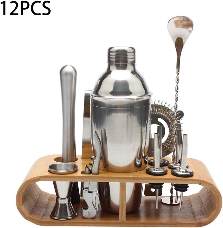 ZQEDY Cocktail Shaker Set 12pcs Professionnel Distributeur Vin Bar