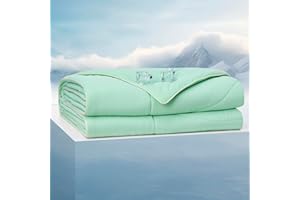 Dream Valley® Outlast® Cooling Comforter, NASA Temperature Regulation Technology Cooling Blanket, Q-Max > 0.4 Everlasting Cooling for Night Sweats, Hot Sleepers, Mint Macaron, 106"x90"