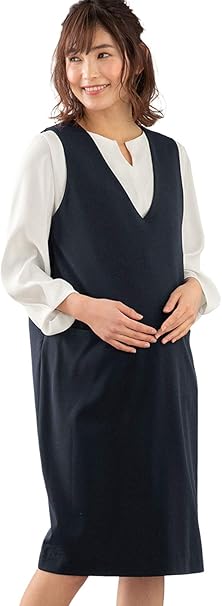 Amazon Co Jp Angeliebe エンジェリーベ マタニティ ワンピース 妊婦服 授乳しやすい Tr ストレッチ ジャンパードレス 産前産後 授乳服 服 ファッション小物