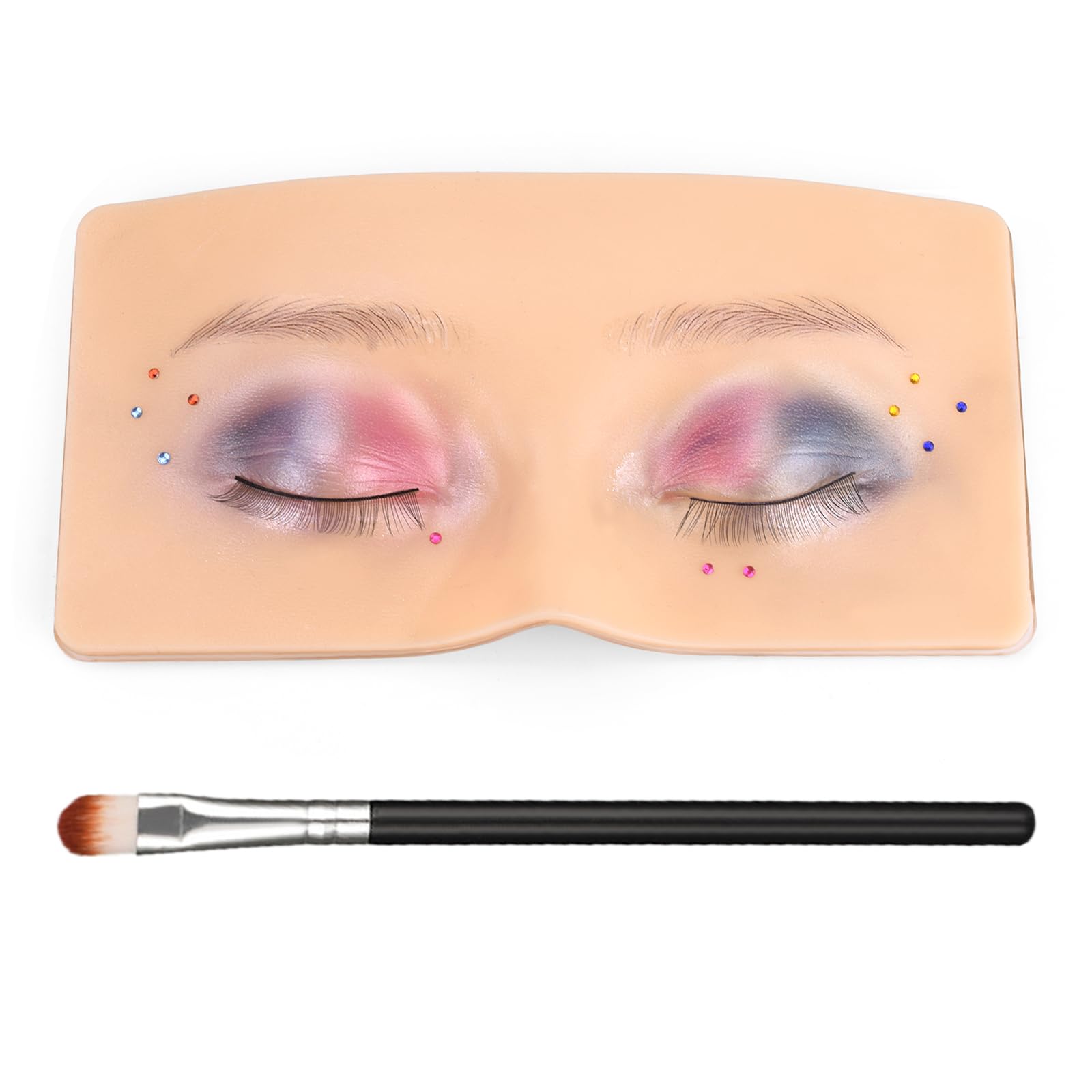 ATOMUS 3D Silicone Face Makeup Practice Board - Reusable Aid for Eye Makeup Training With Eyebrow, Eyeliner, Shadow and Lash Extension (Close Eyes)