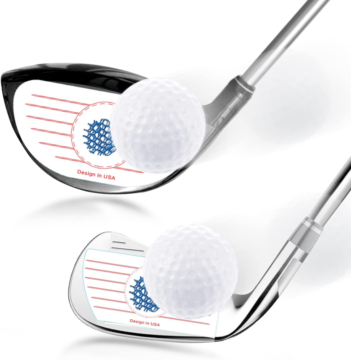 Golf Club Impact Stickers Labes for Irons and Woods Value 125/250pcs, Golf Club Target Label Tape Great for Golf Beginner and Leaners, Fit Traning Aids Practice Ball Hitting (Red-125 Woods +125 Irons)