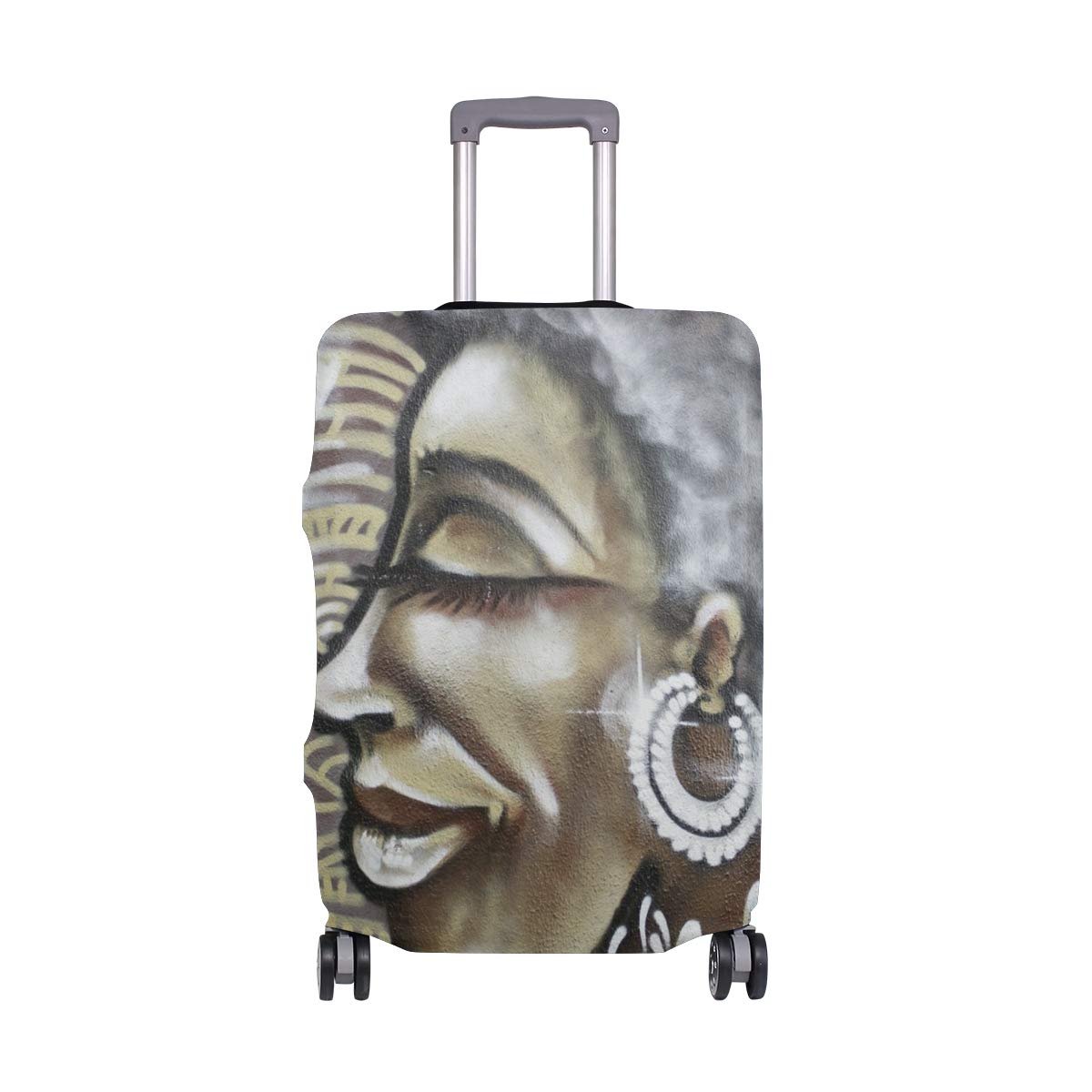 African Woman Travel Luggage Cover Spandex Suitcase Cove