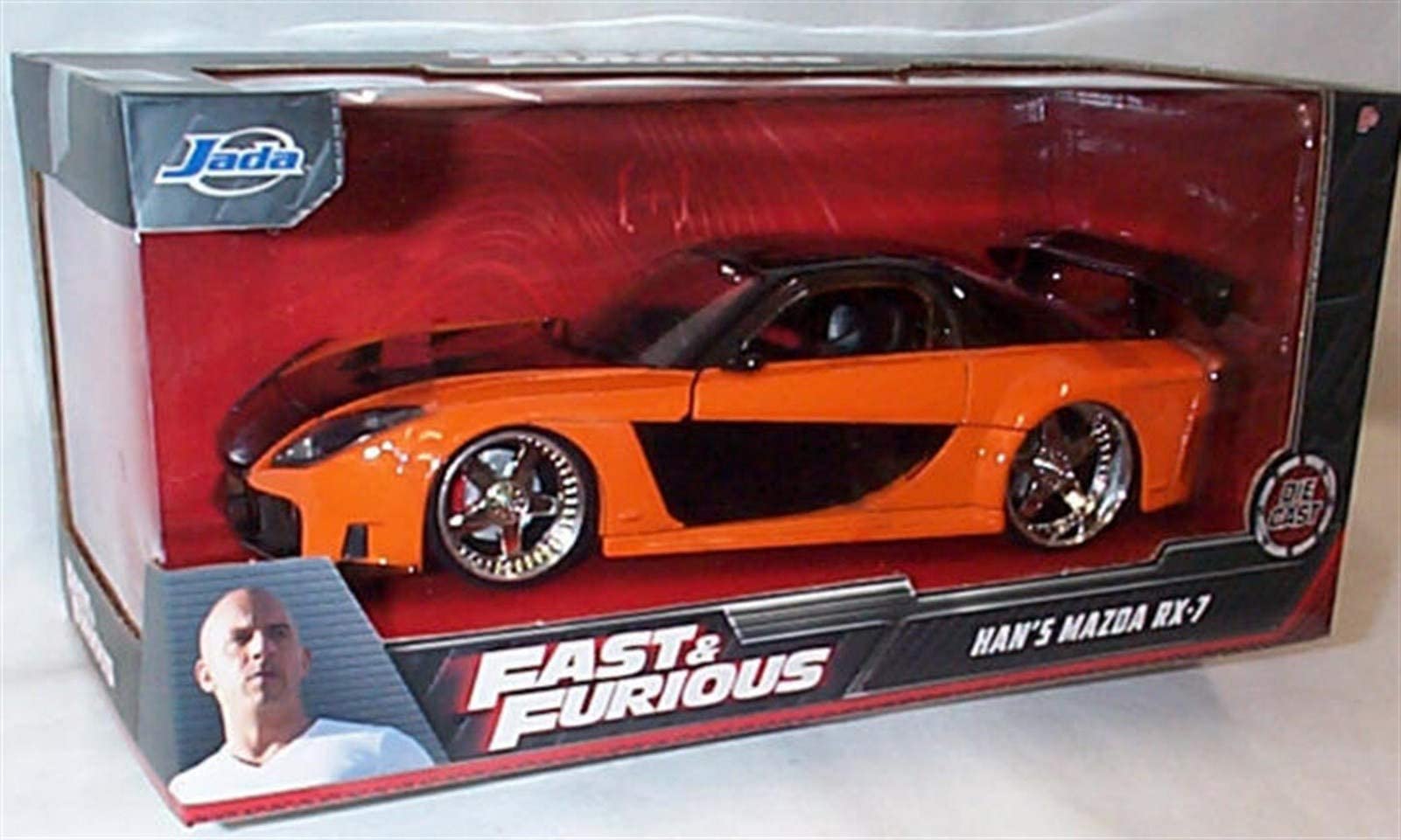 Jada FAST & FURI0US HAN'S MAZDA RX-7 Orange/Black vehicle 1:24 scale diecast model