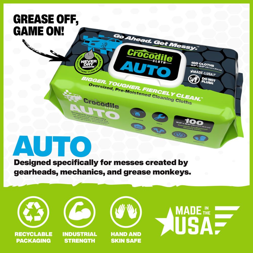 Crocodile Cloth Auto Cleaning Wipes – 100 XL (15