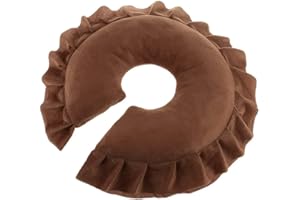 FRECI U Shaped Neck Support Cushion Soft Spa Salon Massage Table Cradle Face Pillow Neck Head Cushion Travel Flight Neck Pad - Coffee