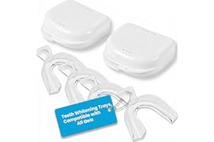 COOL TEETH WHITENING Teeth Whitening Trays Moldable 4 Dental Trays 2 Retainer Case Teeth Trays for Tooth Whitening Gel Compatible with Opalescence Teeth Whitening Gel