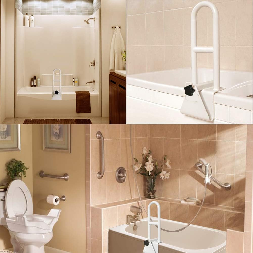 KXT Premium Bathroom Tub Safety Rail for Seniors, Clamp Railing Bath Support Adjustable Shower Hand Grip Handle Assist Grab Bar: Health & Personal Care