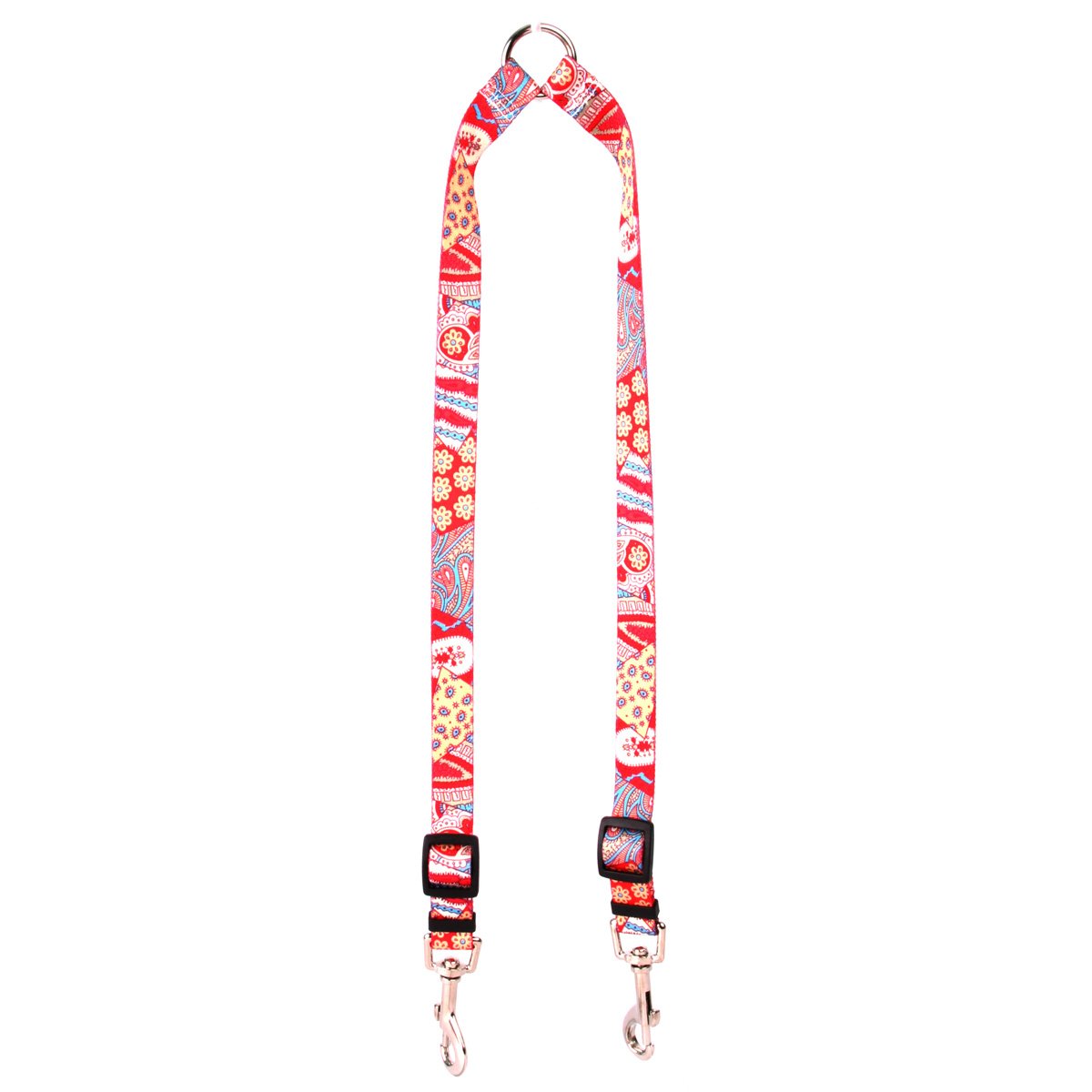 Yellow Dog Design Bohemian Patchwork Coupler Dog Leash 3/4" Wide And 12 To 20" Long, Medium