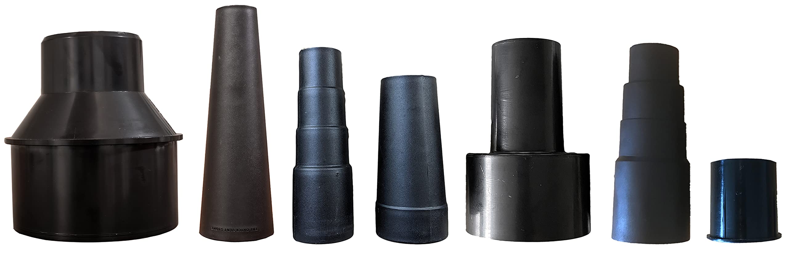 Photo 1 of Dust Collection Cone Reducer 4-Inch to 2 1/2-Inch plus 6 Vacuum Hose Adapters Fits 1 1/16 to 1 3/4 inches Includes a Shop Vac Adapter 2 1/2-1 1/4 inch with Plastic Sleeve and 1 Rubber Reducer