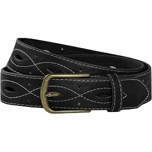 Scarlet Darkness Women's Western Belt Cowgirl Hollow-Out Faux Leather Belts | Hollow-Out Stitching, Brass Buckle, Adjustable