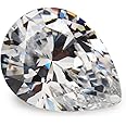 JIANGYUANGEMS 50pcs 8x10mm 5A Pear Shape Machine Cut White Cubic Zirconia Stone Loose CZ Synthetic Gemstone for Jewelry Making