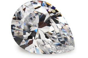 JIANGYUANGEMS 4x6mm 5A Pear Shape Machine Cut White Cubic Zirconia Stone Loose CZ Synthetic Gemstone for Jewelry Making (4x6mm 50pcs)