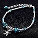 INSANEY Starfish Charm and Turquoise Pearl Bead Link Anklet (C:Turquoise)
