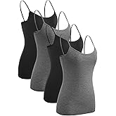 Rosyline 4 Piece Women Camisole Basic Undershirt Adjustable Spaghetti Strap Tank Top